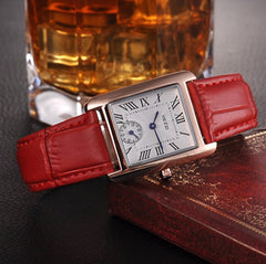 Leather Strap Fashion Gold Dress Watch