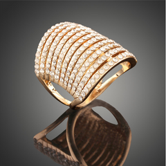 Luxury Stripe Gradient Austrian Crystal Ring